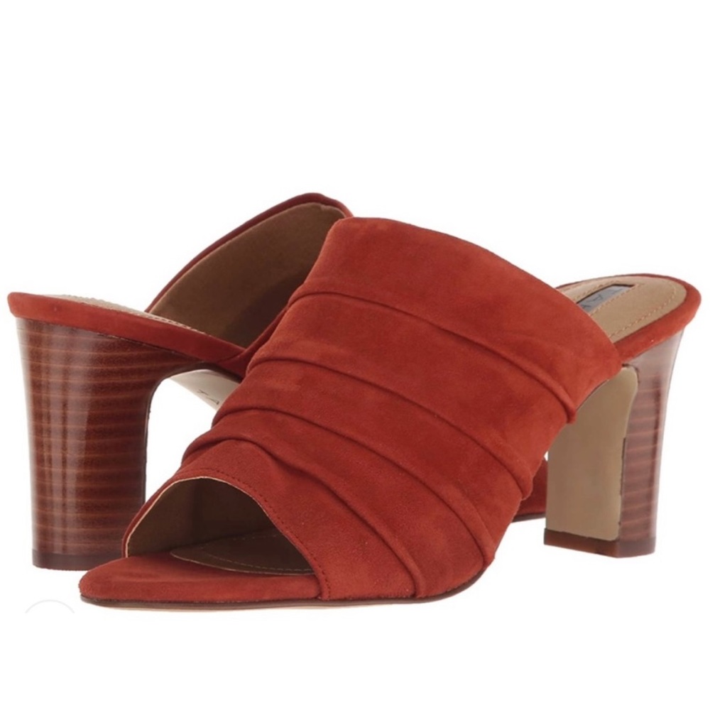 Tahari suede mule heels
